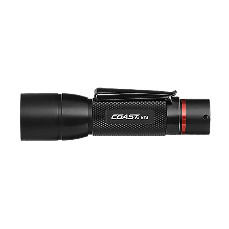 Coast Aluminium Body LED Torch Black 130 lm Flood and Spot Beam 79m, 101 mm HX5