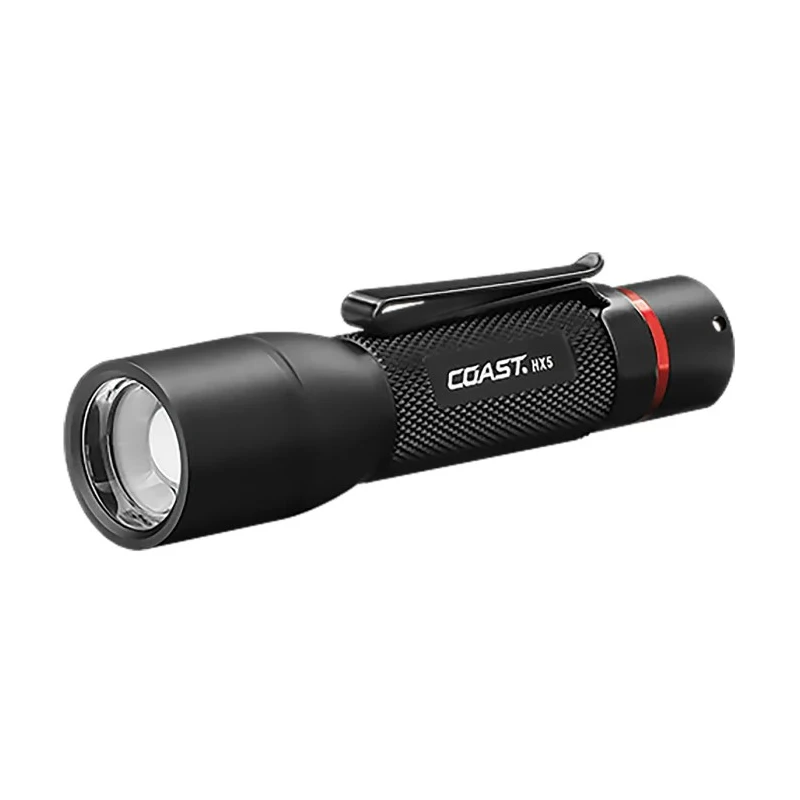 Coast Aluminium Body LED Torch Black 130 lm Flood and Spot Beam 79m, 101 mm HX5