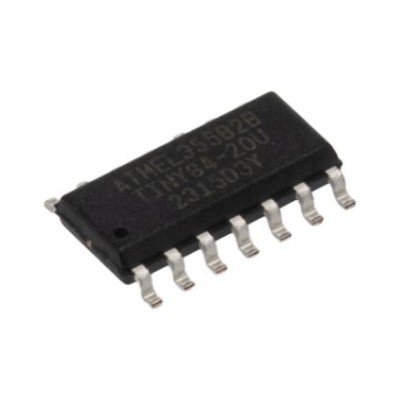 Microchip 8 Bit AVR Microcontroller 20 MHz 8kB FLASH 14-Pin SOIC ATTINY84-20SSU