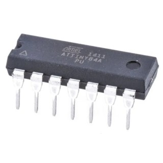 Microchip 8 bit AVR Microcontroller 20 MHz 8 kB FLASH 14-Pin PDIP ATTINY84A-PU