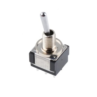 KNITTER-SWITCH Toggle Switch Panel Mount On-On DPDT 4A 30 V dc 250 V ac Chrome Plated Actuator MTE 206 N