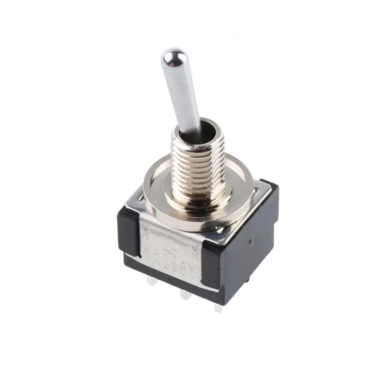 KNITTER-SWITCH Toggle Switch Panel Mount On-On DPDT 4A 30 V dc 250 V ac Chrome Plated Actuator MTE 206 N