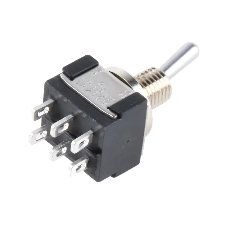 KNITTER-SWITCH Toggle Switch Panel Mount On-On DPDT 4A 30 V dc 250 V ac Chrome Plated Actuator MTE 206 N
