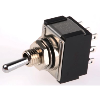 KNITTER-SWITCH Toggle Switch Panel Mount On-On 3PDT Solder Terminal 30 V dc 250 V ac MTE 306 D