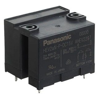 Panasonic PCB Power Relay 12V DC Coil 20A Switching Current DPST HEV2AN-P-DC12V