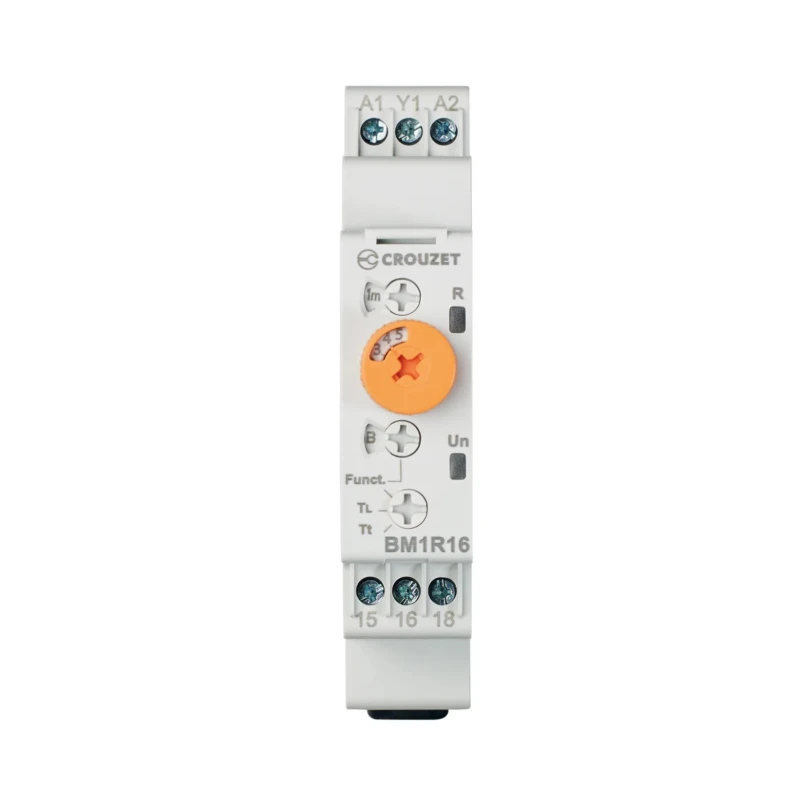 Crouzet Syr-Line Series Multifunction DIN Rail Timer Relay 1-Contact 12 to 240 V AC/DC 0.5 s to 10 Days BM1R16MV1
