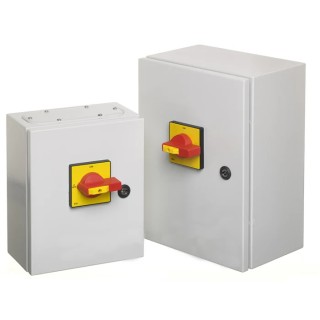 RS PRO 6-Pole Panel Mount Isolator Switch, IP65, 125A, 90 kW, 3-Phase, Red Handle, Screw Terminal, Model IP65