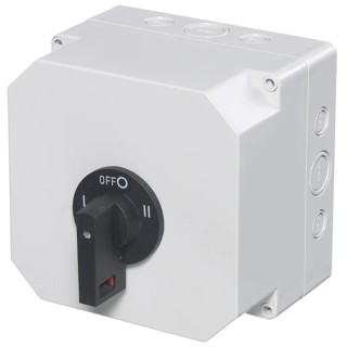 RS PRO 2-Pole Panel Mount Isolator Switch, IP65 Rated, 63A, 37 kW Power, Black Handle IP65