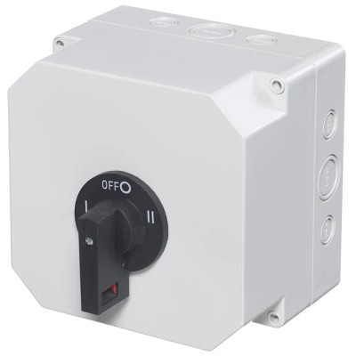 RS PRO 2-Pole Panel Mount Isolator Switch, IP65 Rated, 63A, 37 kW Power, Black Handle IP65