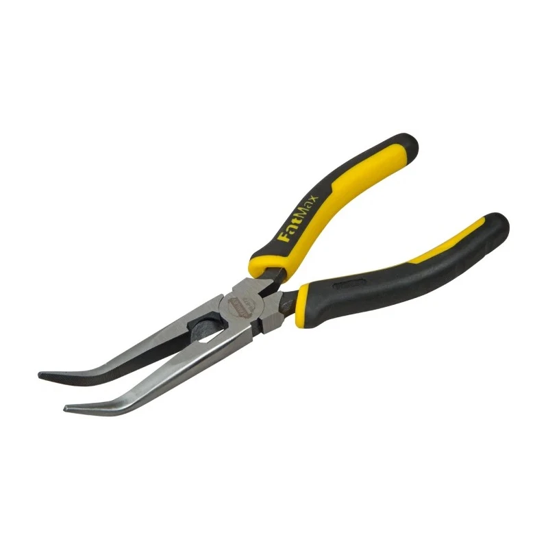 Stanley FatMax Bent Snipe Nose Long Nose Plier Stainless Steel Bi-Material Ergonomic Handle 200mm 0-89-872