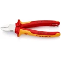 Knipex VDE/1000V Approved Side Cutter 180mm Bi-Metal Handle Vanadium Electric Steel Jaw 70 06 180 T