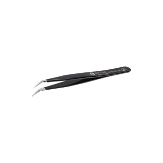 ideal-tek 120mm Stainless Steel Grooved Bent ESD Safe Tweezer SM115.SA.NE.1