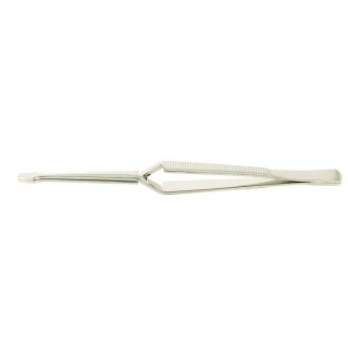 RS PRO 160mm Carbon Steel Serrated Flat Tweezer 136-9819