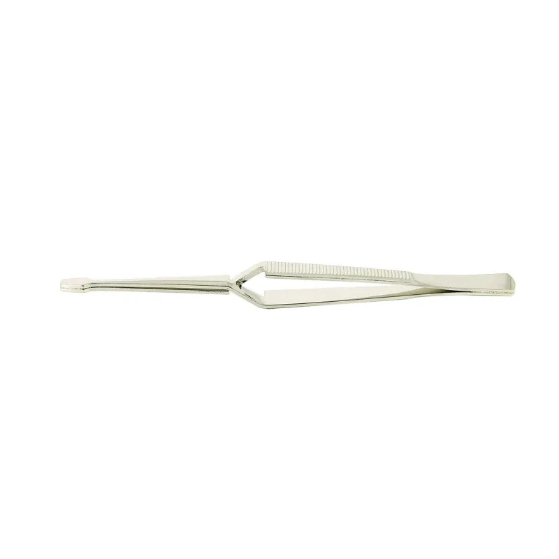 RS PRO 160mm Carbon Steel Serrated Flat Tweezer 136-9819