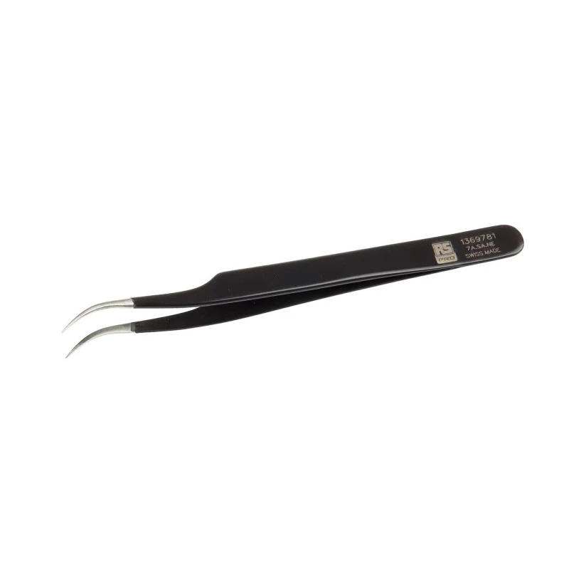 RS PRO 120mm Stainless Steel ESD Safe Tweezer 136-9781