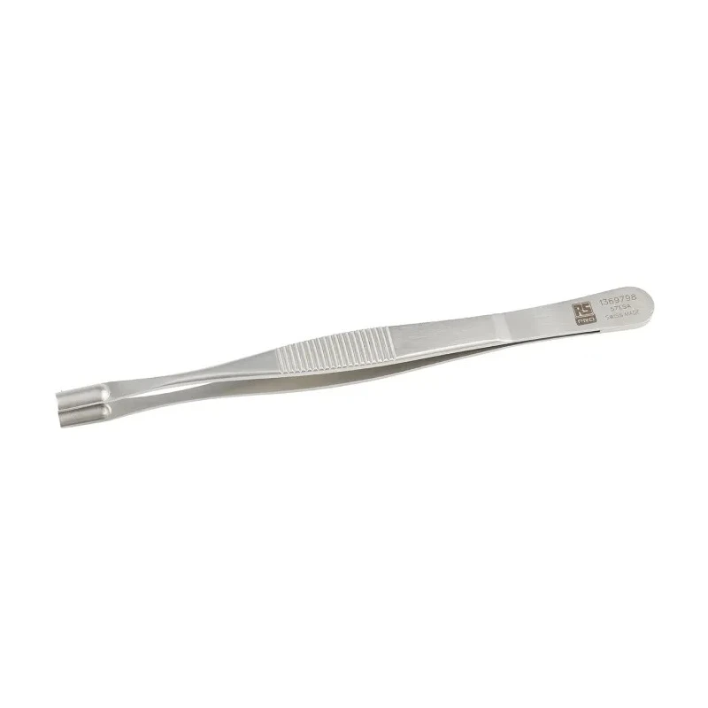 RS PRO 145mm Stainless Steel Cylindrical Grooved Tweezer 136-9798