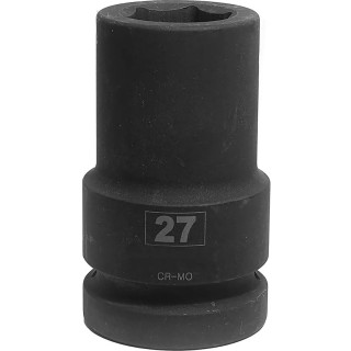 RS PRO 27 mm Deep Impact Socket 1 in Square Drive Chrome Molybdenum Steel Blackened Finish 137-0935