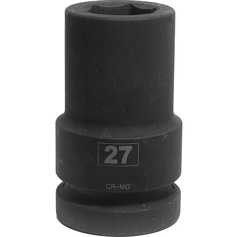 RS PRO 27 mm Deep Impact Socket 1 in Square Drive Chrome Molybdenum Steel Blackened Finish 137-0935