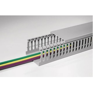 HellermannTyton Cable Trunking Open Slot Grey Polycarbonate ABS W80mm x D80mm x L2m HTWD-HF W80mm