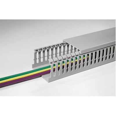 HellermannTyton Cable Trunking Open Slot Grey Polycarbonate ABS W80mm x D80mm x L2m HTWD-HF W80mm