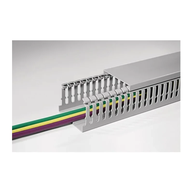 HellermannTyton Cable Trunking Open Slot Grey Polycarbonate ABS W80mm x D80mm x L2m HTWD-HF W80mm