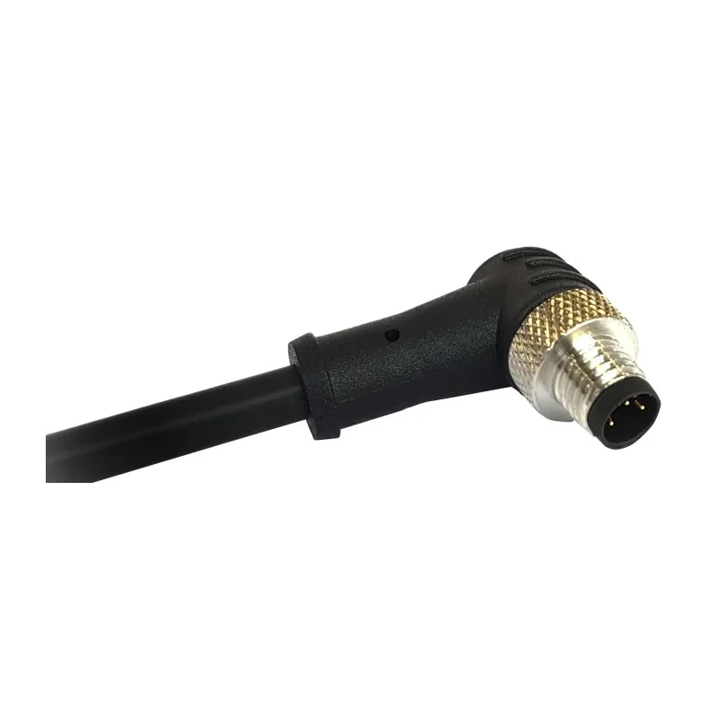 Bulgin Sensor Actuator Cable M8 Series Male Right Angle to Unterminated 4 Contacts Free End 30V 1 m PXPTPU08RAM04ACL010PUR