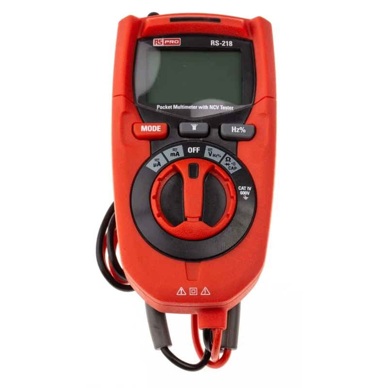RS PRO Handheld True RMS Multimeter, 200 mA AC/DC, 600 V AC Voltage RS-218