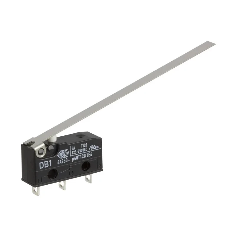 ZF Long Hinge Lever Micro Switch, Solder Terminal, 6A, 250 V ac, SPDT, IP50 DB1C-A1LD