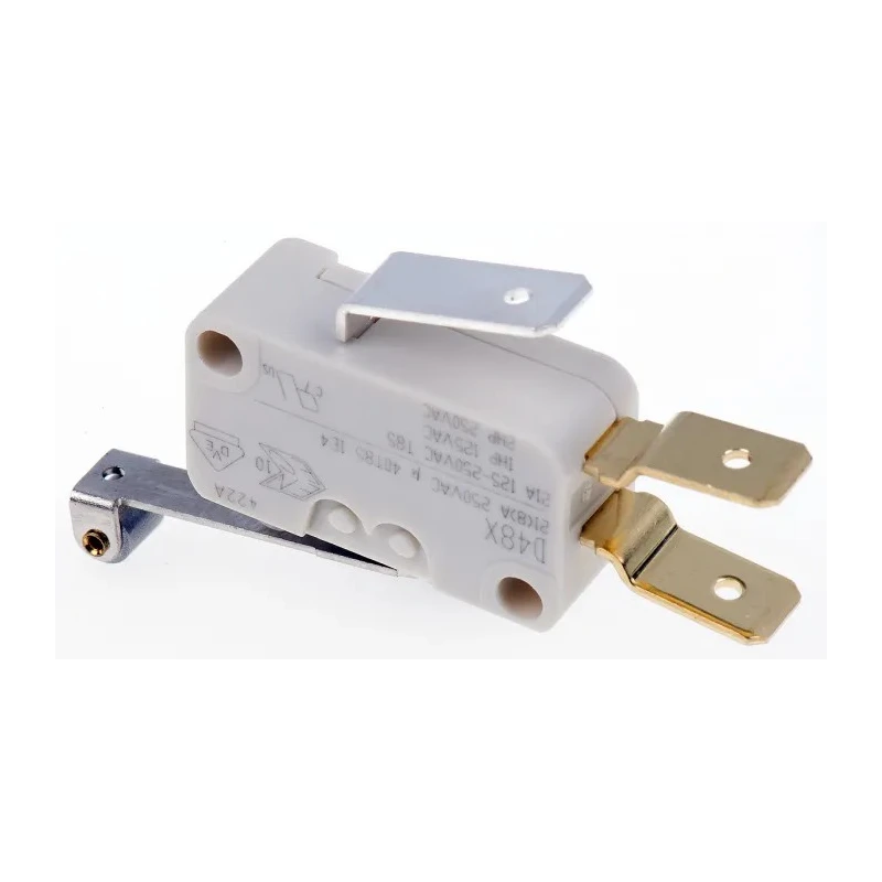 ZF Roller Lever Miniature Micro Switch, Tab Terminal, 21A, 250V AC, SPDT, IP40 D489-V3RD
