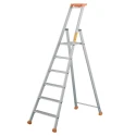 TUBESCA Anodised Aluminium 6 Steps Step Ladder, 1.32m Platform Height, 1.97m Open Length 02370006