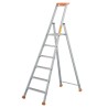 TUBESCA Anodised Aluminium 6 Steps Step Ladder, 1.32m Platform Height, 1.97m Open Length 02370006