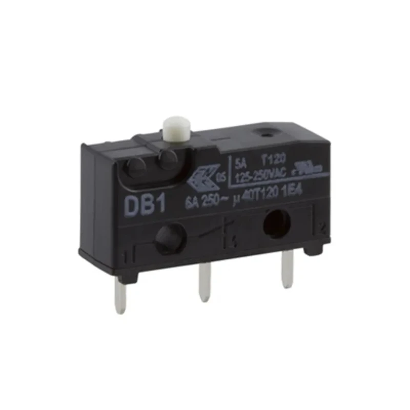 ZF Button Micro Switch, Through Hole Terminal, 6A, 250 V AC, SPDT, IP50 DB1C-C1AA