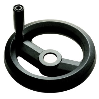 RS PRO Black Fibreglass Reinforced Technopolymer Hand Wheel, 200 mm Diameter 161-2000