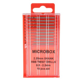 RS PRO 10-Piece Multi-Material High Speed Steel Twist Drill Bit Set, 0.5 mm to 2.2 mm, Metric Sizes, Model 162-5348