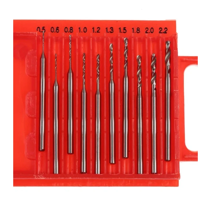 RS PRO 10-Piece Multi-Material High Speed Steel Twist Drill Bit Set, 0.5 mm to 2.2 mm, Metric Sizes, Model 162-5348