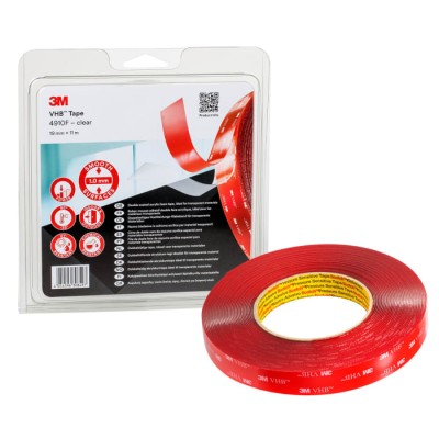 3M VHB Clear Acrylic Foam Tape 19mm Width x 11 m Length x 1 mm Thickness Double Sided Adhesive Tape 3M 4910F 19mm x 11m