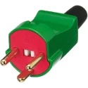 LK 10A 250V Denmark Mains Plug Red Green Cable Clamp 210A1186
