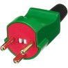 LK 10A 250V Denmark Mains Plug Red Green Cable Clamp 210A1186