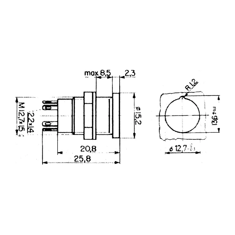 Schurter Selector Switch DPST 2 Positions IP40 Solder Terminal SWA1 Series 0033.4501
