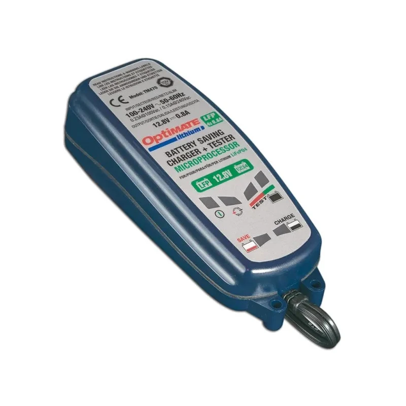 TecMate Automotive 12V 0.8A LiFePO4 Battery Charger Optimate Lithium TM470