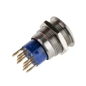 KNITTER-SWITCH Illuminated Vandal Proof Momentary Panel Push Button Switch DPDT Red LED IP67 250V MAV19A0F20E-324-JR