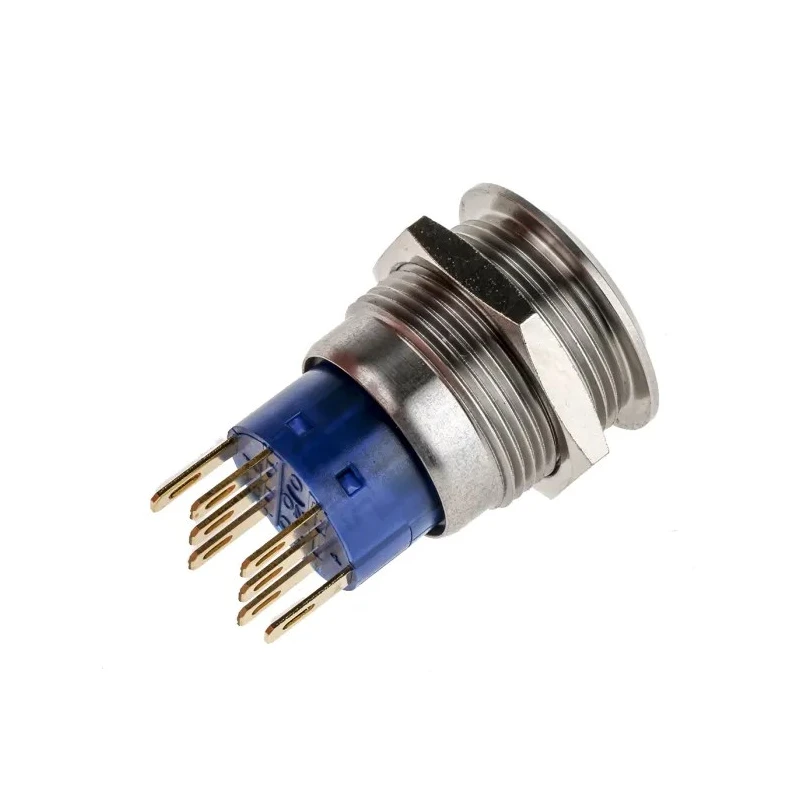 KNITTER-SWITCH Illuminated Vandal Proof Momentary Panel Push Button Switch DPDT Red LED IP67 250V MAV19A0F20E-324-JR
