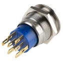 KNITTER-SWITCH Illuminated Vandal Proof Momentary Panel Push Button Switch DPDT Red LED IP67 250V MAV19A0F20E-324-JR