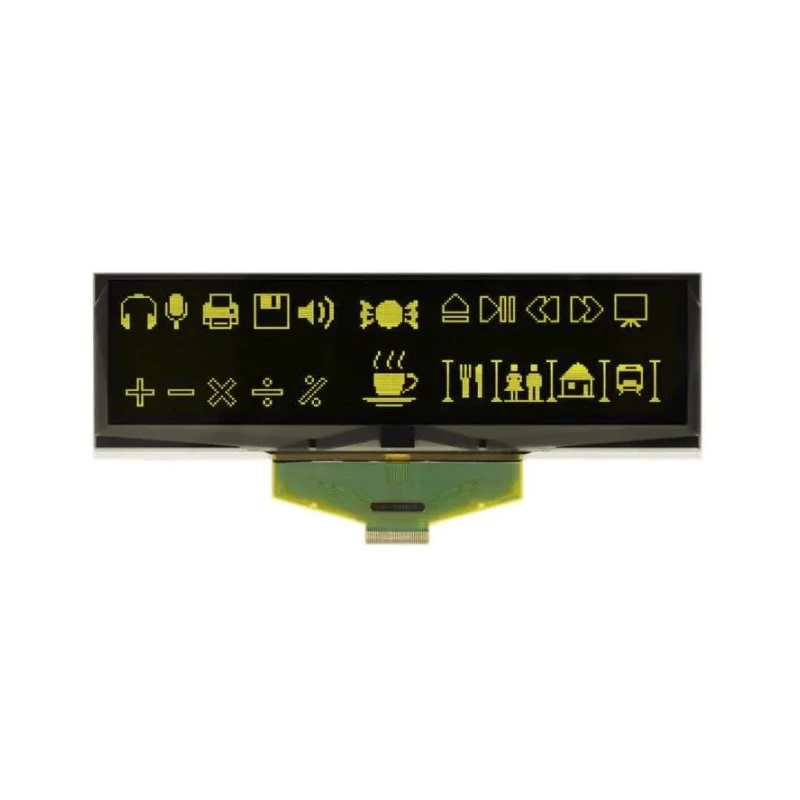 Display Visions 139.7 mm Passive Matrix Yellow OLED Display 256 x 64 Pixel COB SPI EA W256064-XGLG