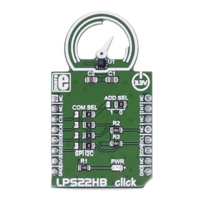 MikroElektronika Sensor Development Tool LPS22HB Click, Digital Barometer Module 3.3V Interface LPS22HB