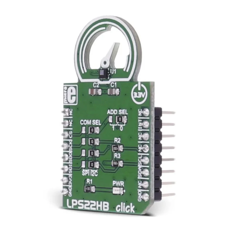 MikroElektronika Sensor Development Tool LPS22HB Click, Digital Barometer Module 3.3V Interface LPS22HB