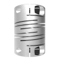 Huco Aluminium Clamp Style Flexible Coupler 19.1 mm OD, 26.5 mm Length, 28 mm Bore Size 707.19.2828