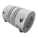 Huco Aluminium Clamp Style Flexible Coupler 19.1 mm OD, 26.5 mm Length, 28 mm Bore Size 707.19.2828