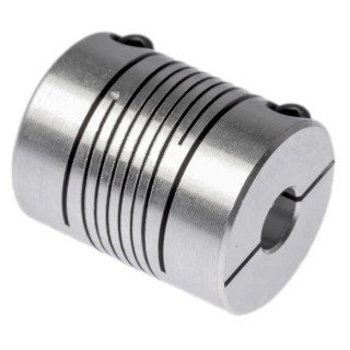 Huco Aluminium Multi-Beam Clamp Style Flexible Coupler 25.4 mm OD 8 mm Bore 31.8 mm Length 725.25.2828