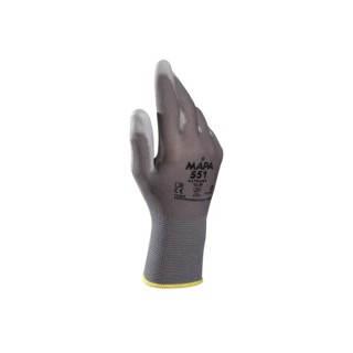 Mapa Grey Polyurethane Work Gloves Size 8 Chemical Resistant Abrasion Resistant CE Certified 551